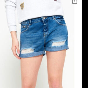NWT Superdry Steph Boyfriend Shorts In Dark Blue 28